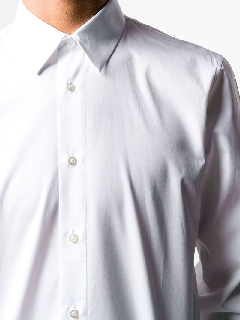 Camisa slim en algodón blanco
