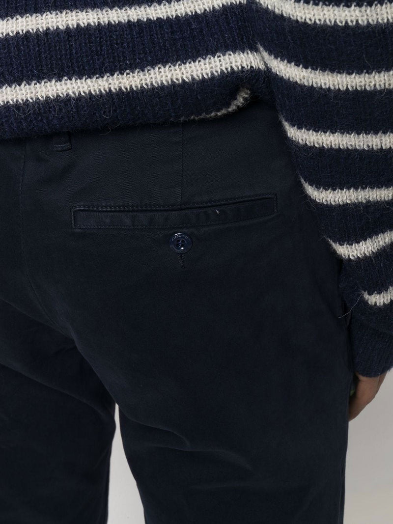 Pantalón chino slim en algodón azul marino