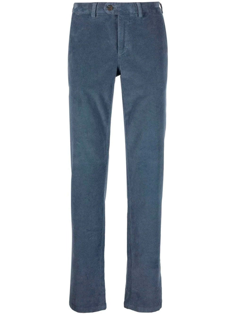 Pantalón slim fit de pana azul