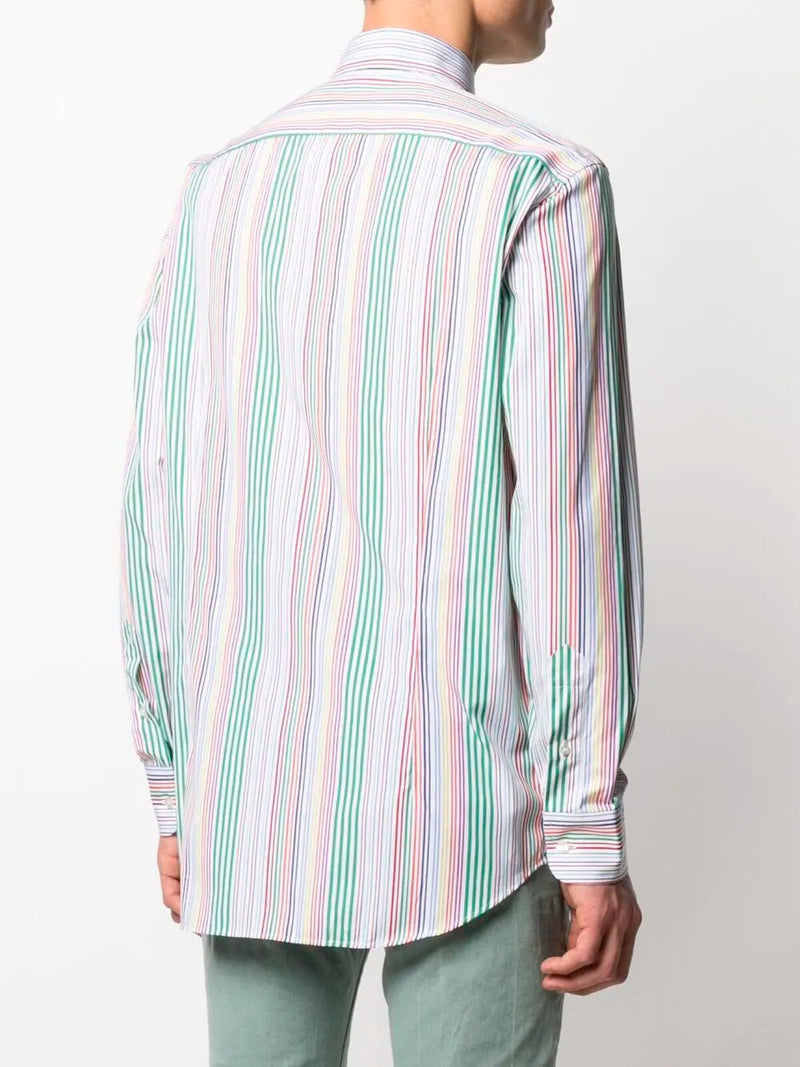 Camisa de algodón con listas multicolor