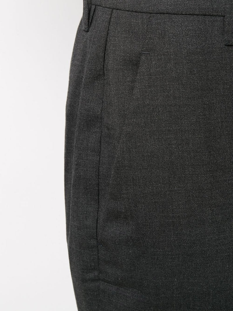 Pantalón gris en natté de lana stretch