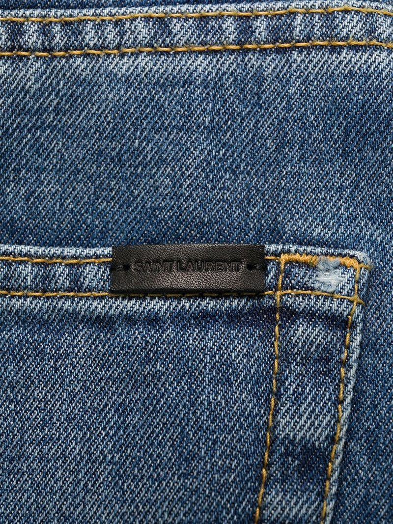 Jeans cropped en denim lavado