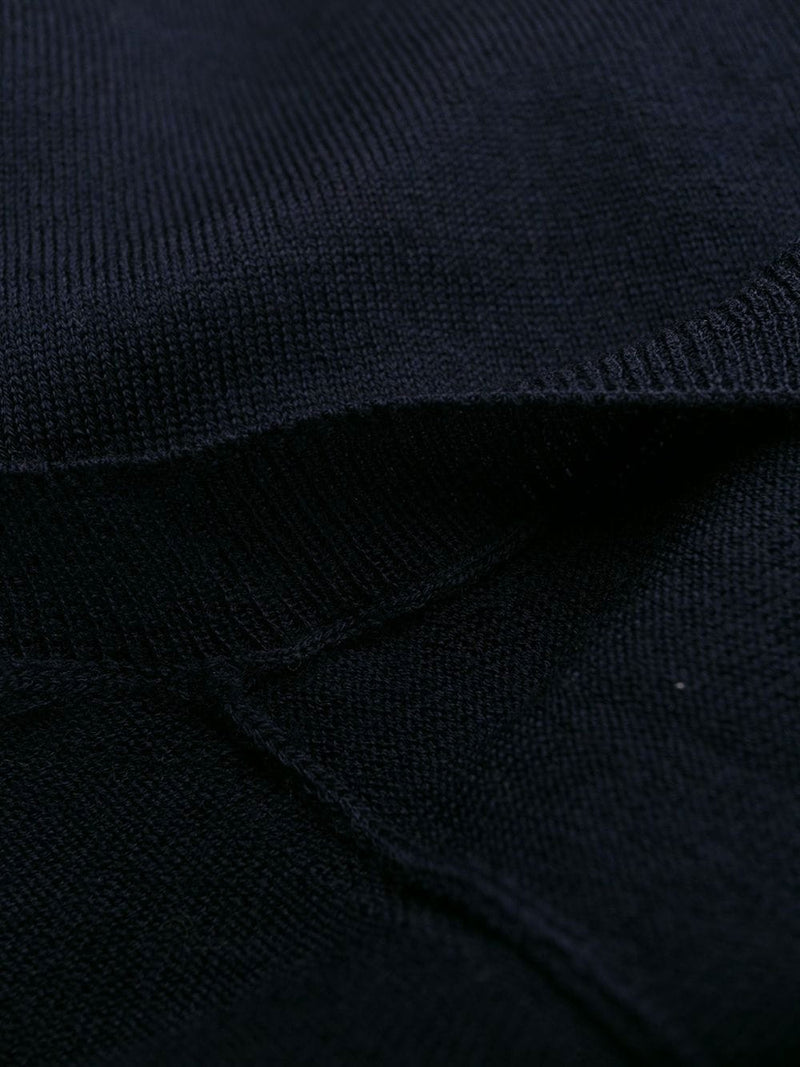 Jersey en lana peinada azul marino