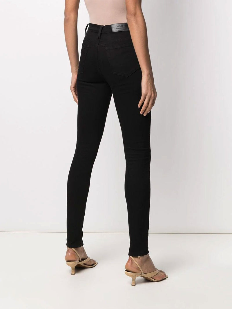 Jeans LA negros con cintura alta