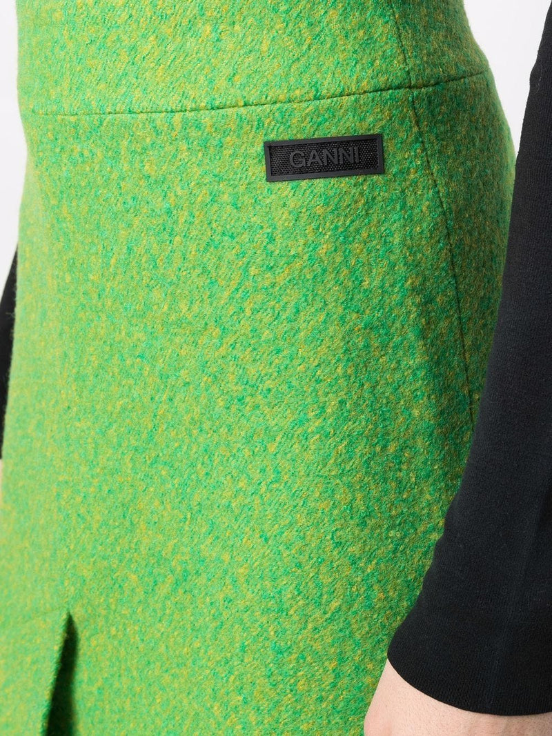 Falda midi línea A en lana reciclada