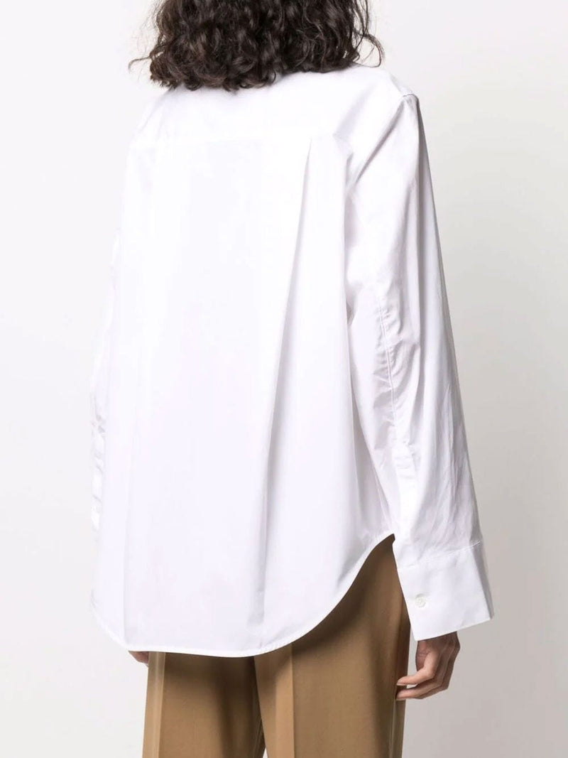 Camisa de manga amplia en algodón blanco