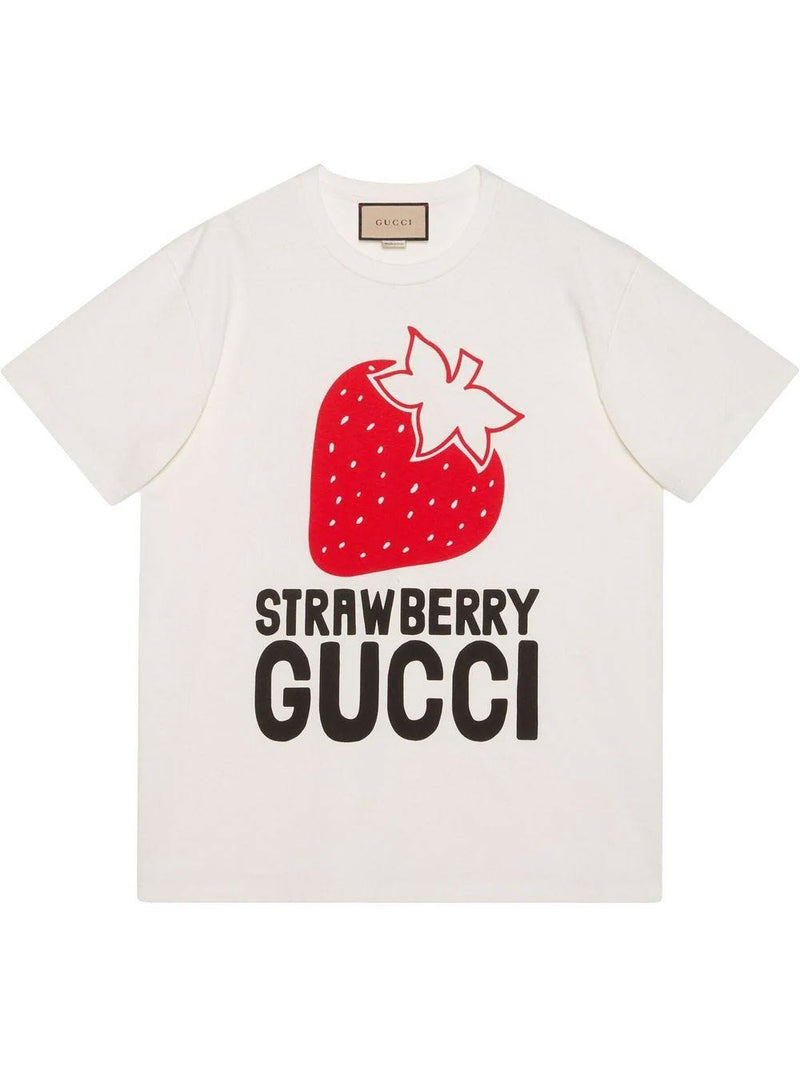 Camiseta con estampado "Strawberry Gucci"
