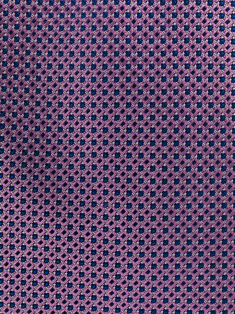 Corbata en seda rosa y azul