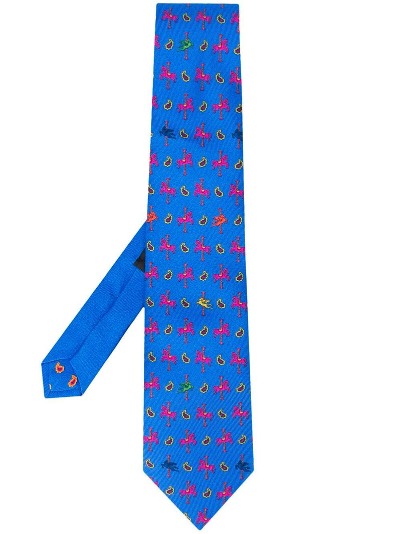 Corbata de seda con estampado de juguetes