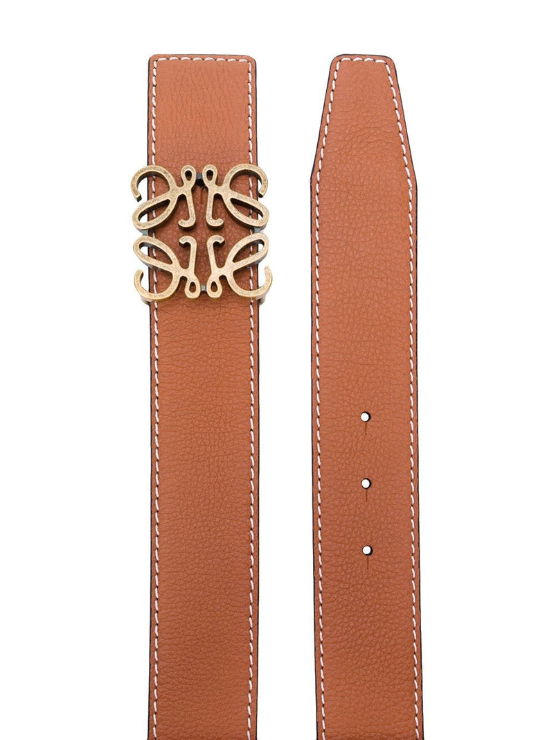Cinturón con anagrama en piel de ternera