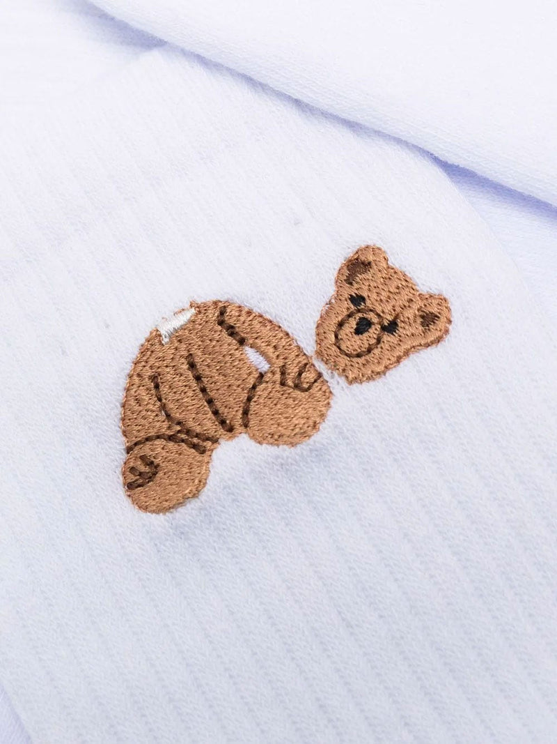 Calcetines largos con bordado de oso